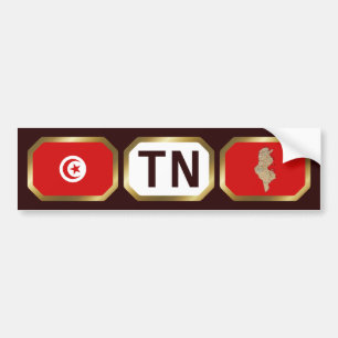 Tunisia Flag Map Code Bumper Sticker