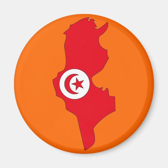 Tunisia flag map magnet (Front)
