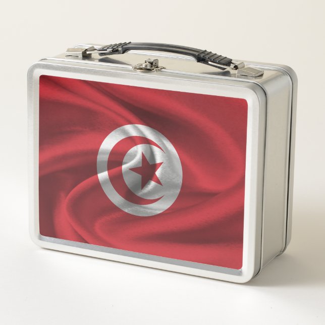 Tunisia Flag Metal Lunch Box (Front)