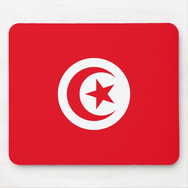 Tunisia Flag Mouse Mat (Front)