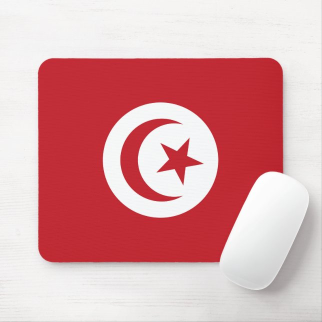 Tunisia flag mouse mat (With Mouse)