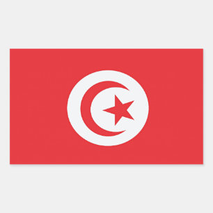Tunisia Flag, North Africa, Rectangular Sticker
