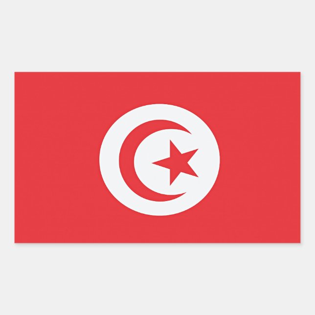Tunisia Flag, North Africa, Rectangular Sticker (Front)