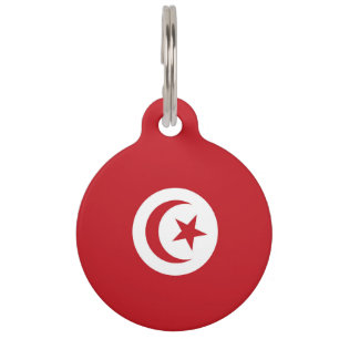 Tunisia flag pet tag