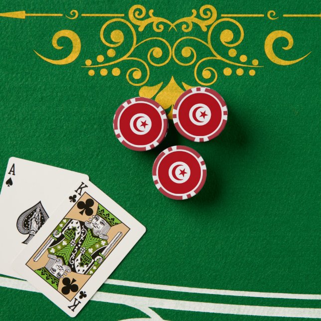 Tunisia flag poker chips (Poker Table (Stack))