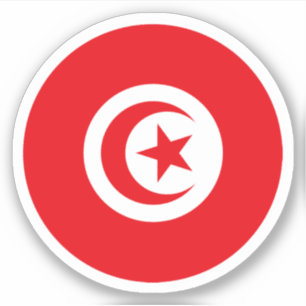 Tunisia Flag Round Sticker