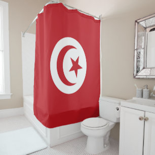 Tunisia flag shower curtain