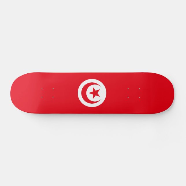 Tunisia Flag Skateboard (Horz)