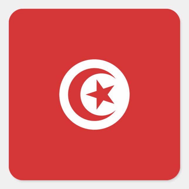 Tunisia Flag Sticker (Front)