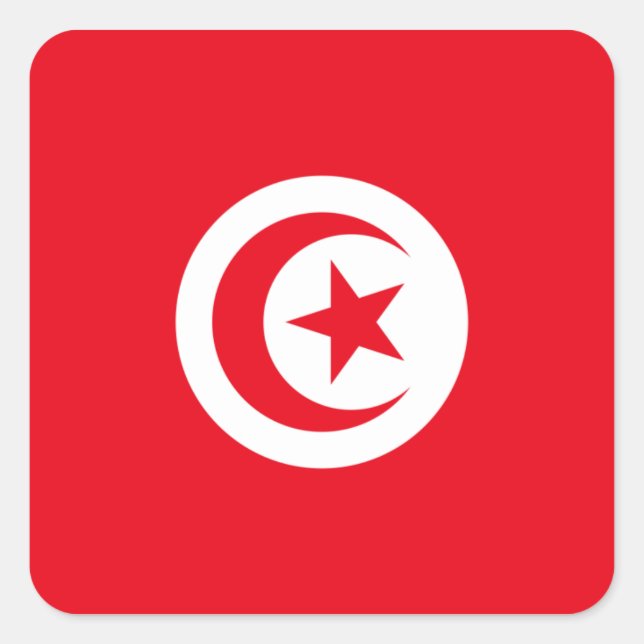 Tunisia Flag Sticker (Front)
