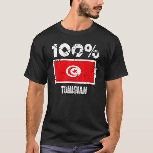 Tunisia Flag Support 100 Tunisian Battery Power T-Shirt