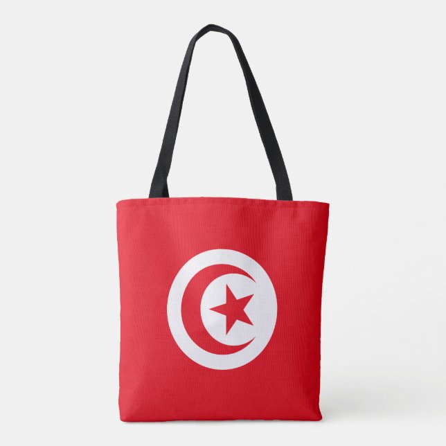 Tunisia Flag Tote Bag (Back)