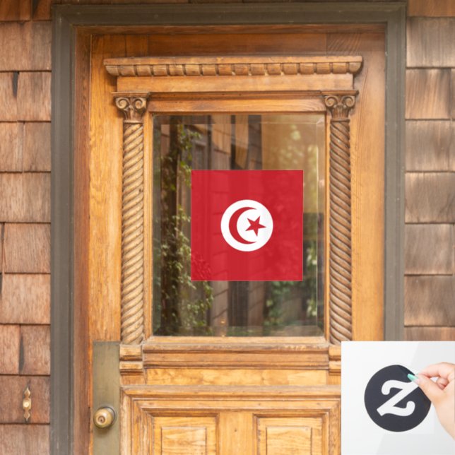 Tunisia flag window cling (Home Door)