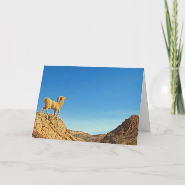 Tunisia goat statue card (Front)