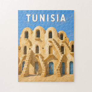 Tunisia Illustration Travel Art Vintage Jigsaw Puzzle