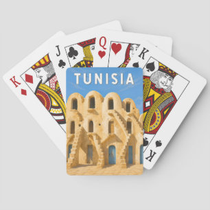 Tunisia Illustration Travel Art Vintage Playing Cards