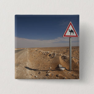 Tunisia, Ksour Area, Ksar Ghilane, Oil Pipeline 15 Cm Square Badge