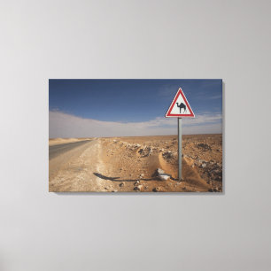 Tunisia, Ksour Area, Ksar Ghilane, Oil Pipeline Canvas Print