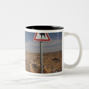 Tunisia, Ksour Area, Ksar Ghilane, Oil Pipeline Two-Tone Coffee Mug