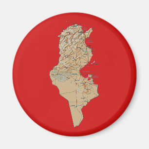 Tunisia Map Magnet