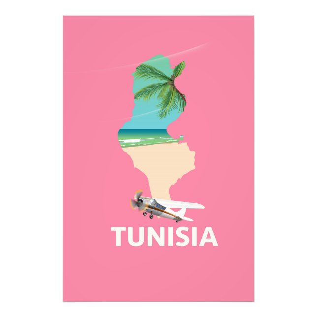 Tunisia Map travel poster (Front)