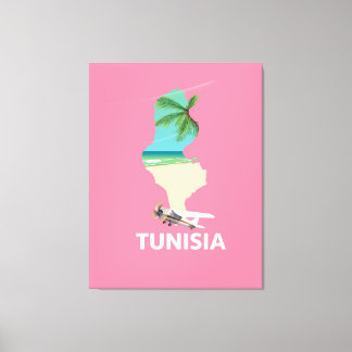 Tunisia Map travel poster Canvas Print