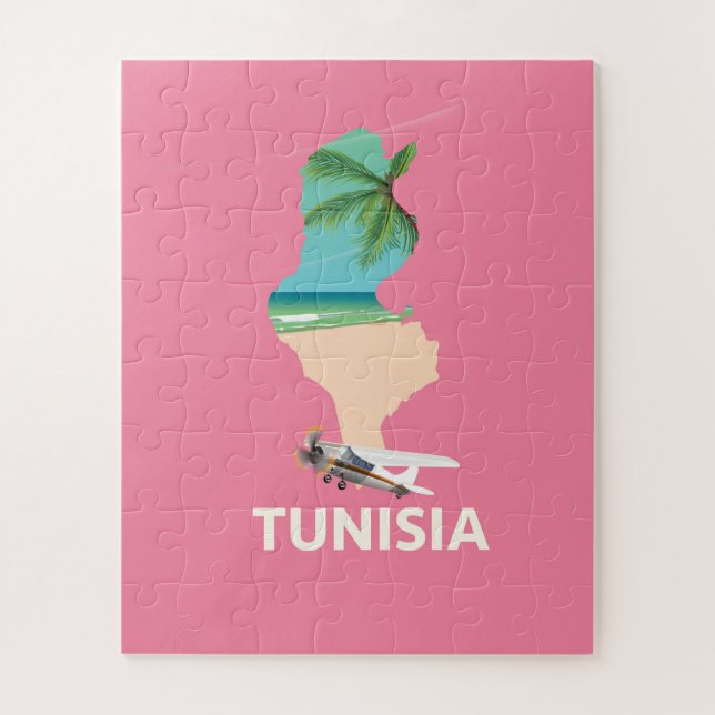 Tunisia Map travel poster Jigsaw Puzzle (Vertical)