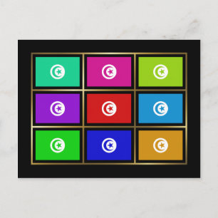 Tunisia Multihue Flags Postcard