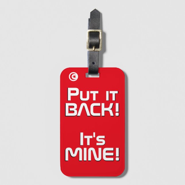 Tunisia National Flag Funny Patriotic Luggage Tag (Front Vertical)