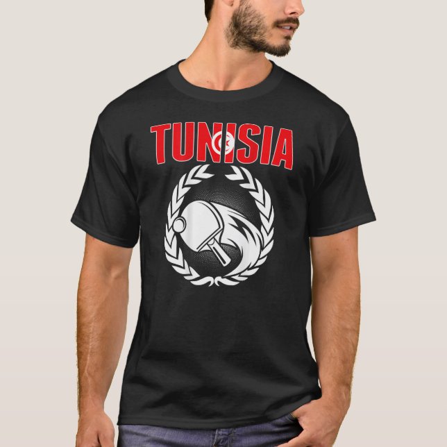 Tunisia Ping Pong  Tunisia Table Tennis Team Suppo T-Shirt (Front)