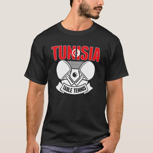 Tunisia Ping Pong  Tunisian Table Tennis Team Supp T-Shirt (Front)