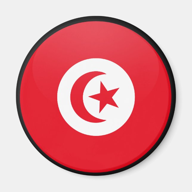 Tunisia quality Flag Circle Magnet (Front)