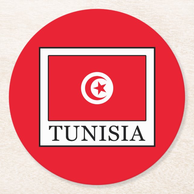 Tunisia Round Paper Coaster (Front)