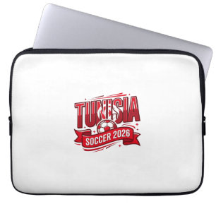 Tunisia Soccer 2026 Soccer Bold Country Typography Laptop Sleeve