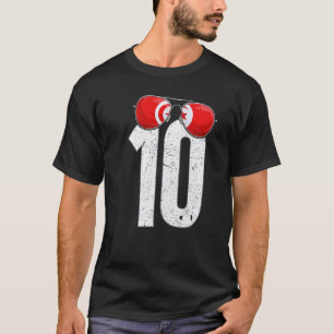 Tunisia Soccer Player Number 10 Tunisian Flag T-Shirt