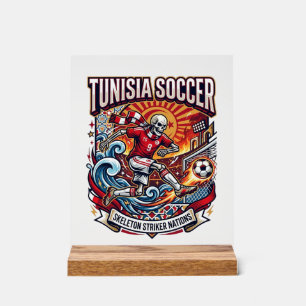 Tunisia Soccer Skeleton Striker Nations Premium Sp Acrylic Sign