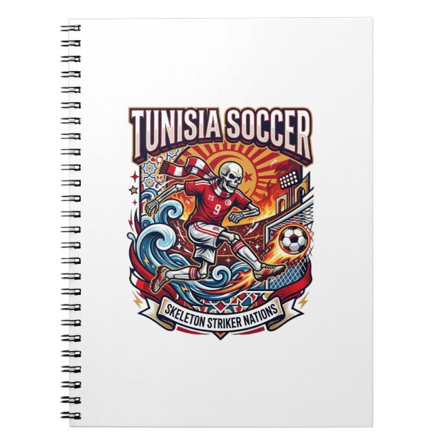 Tunisia Soccer Skeleton Striker Nations Premium Sp Notebook (Front)