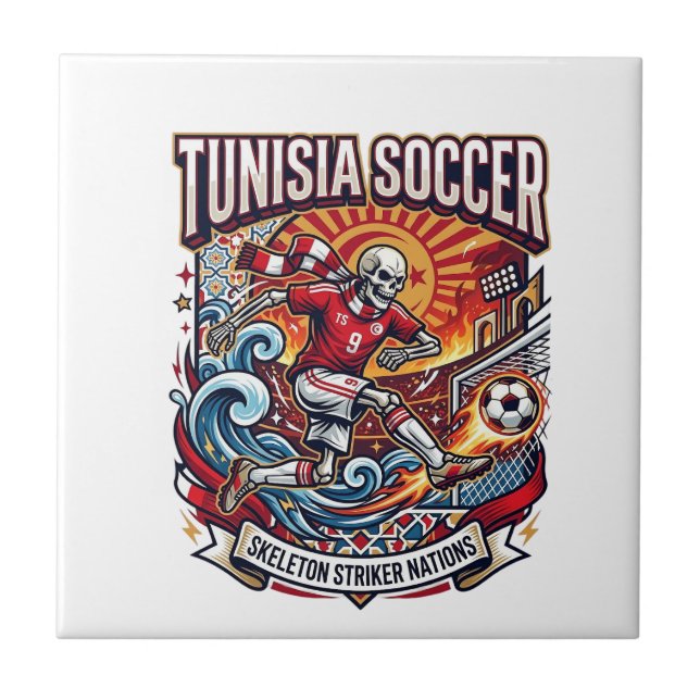 Tunisia Soccer Skeleton Striker Nations Premium Sp Tile (Front)