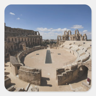 Tunisia, Tunisian Central Coast, El Jem, Roman 6 Square Sticker