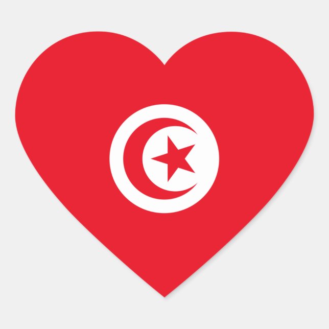 Tunisia/Tunisian Heart Flag Heart Sticker (Front)