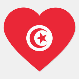 Tunisia/Tunisian Heart Flag Sticker