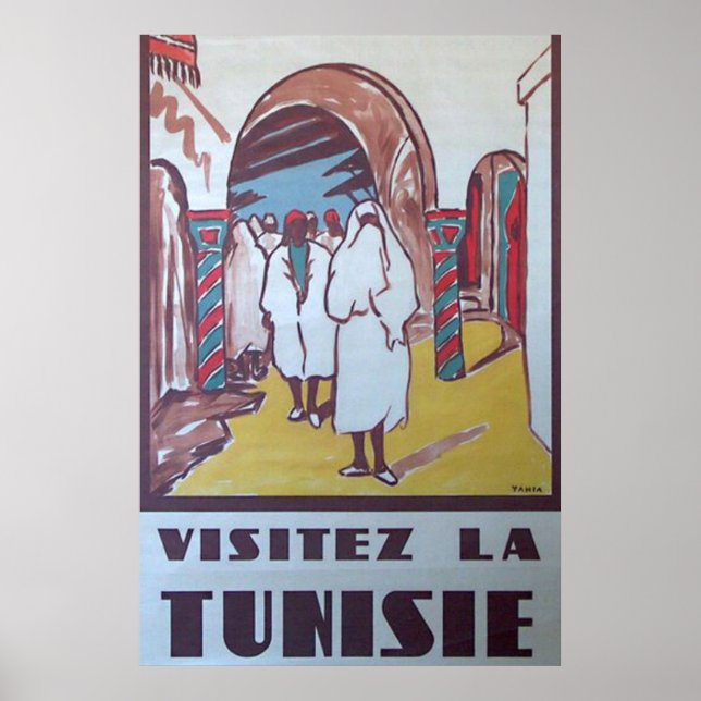 Tunisia Tunisian Vintage Travel Poster (Front)