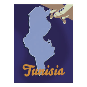 Tunisia vintage travel print