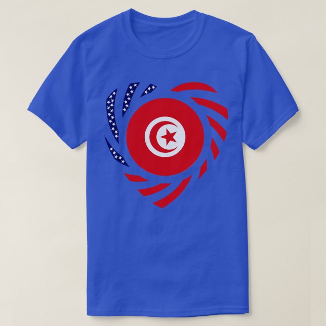 Tunisian American Multinational Patriot Flag Heart T-Shirt (Design Front)