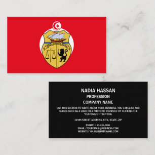 Tunisian Flag & Coat of Arms, Flag of Tunisia Business Card