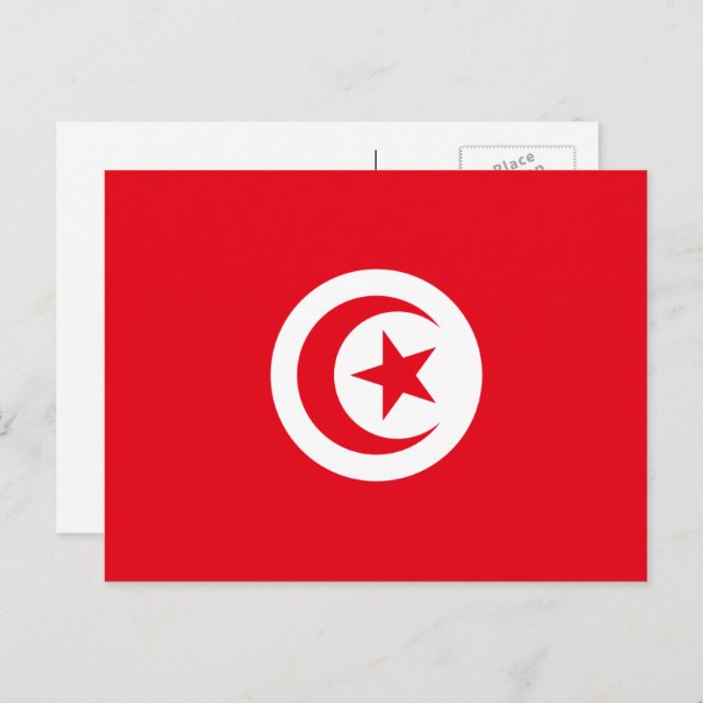 Tunisian Flag, Flag of Tunisia Postcard (Front/Back)