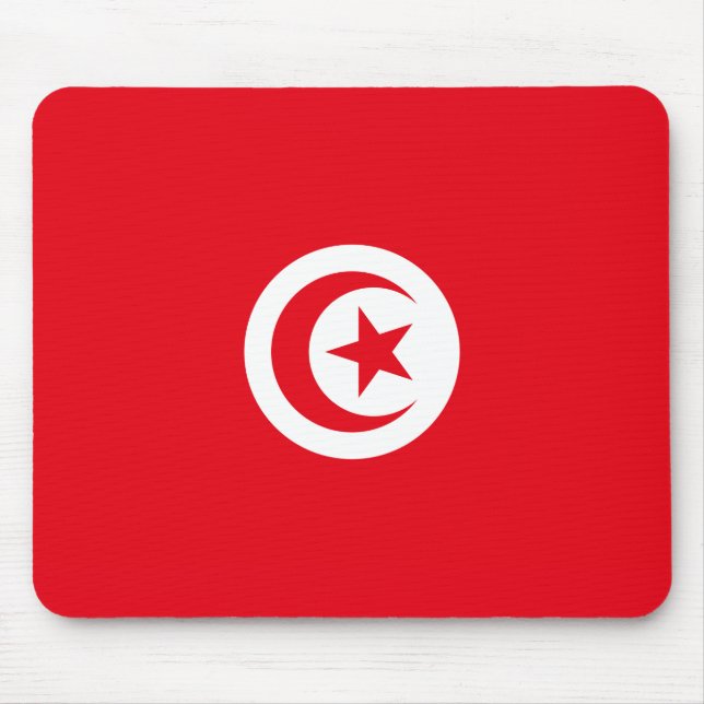 Tunisian Flag (Tunisia) (Islamic Crescent) Mouse Mat (Front)