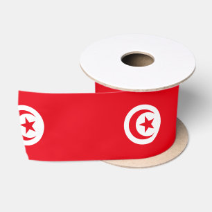 Tunisian Flag (Tunisia) (Islamic Crescent) Satin Ribbon