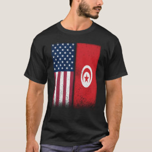 Tunisian Flag USA And Tunisia Flags Proud Tunisia T-Shirt