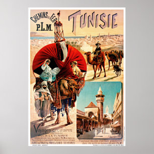 Tunisie PLM Tunisia Vintage Travel Poster Restored